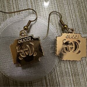 Gold Logo Earrings Logo Stamp